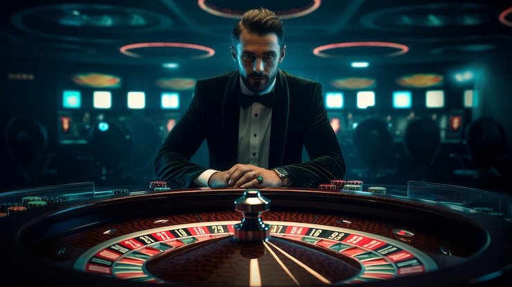 American Roulette live dealer studio dengan roda fisik di platform diana 4d